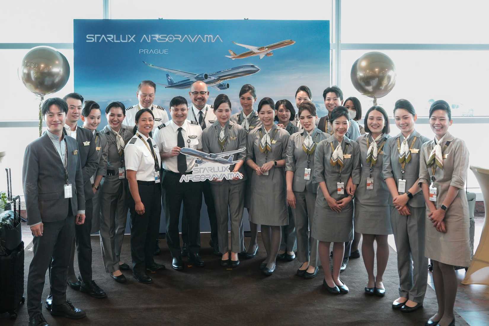 STARLUX A350 flight to Prague event