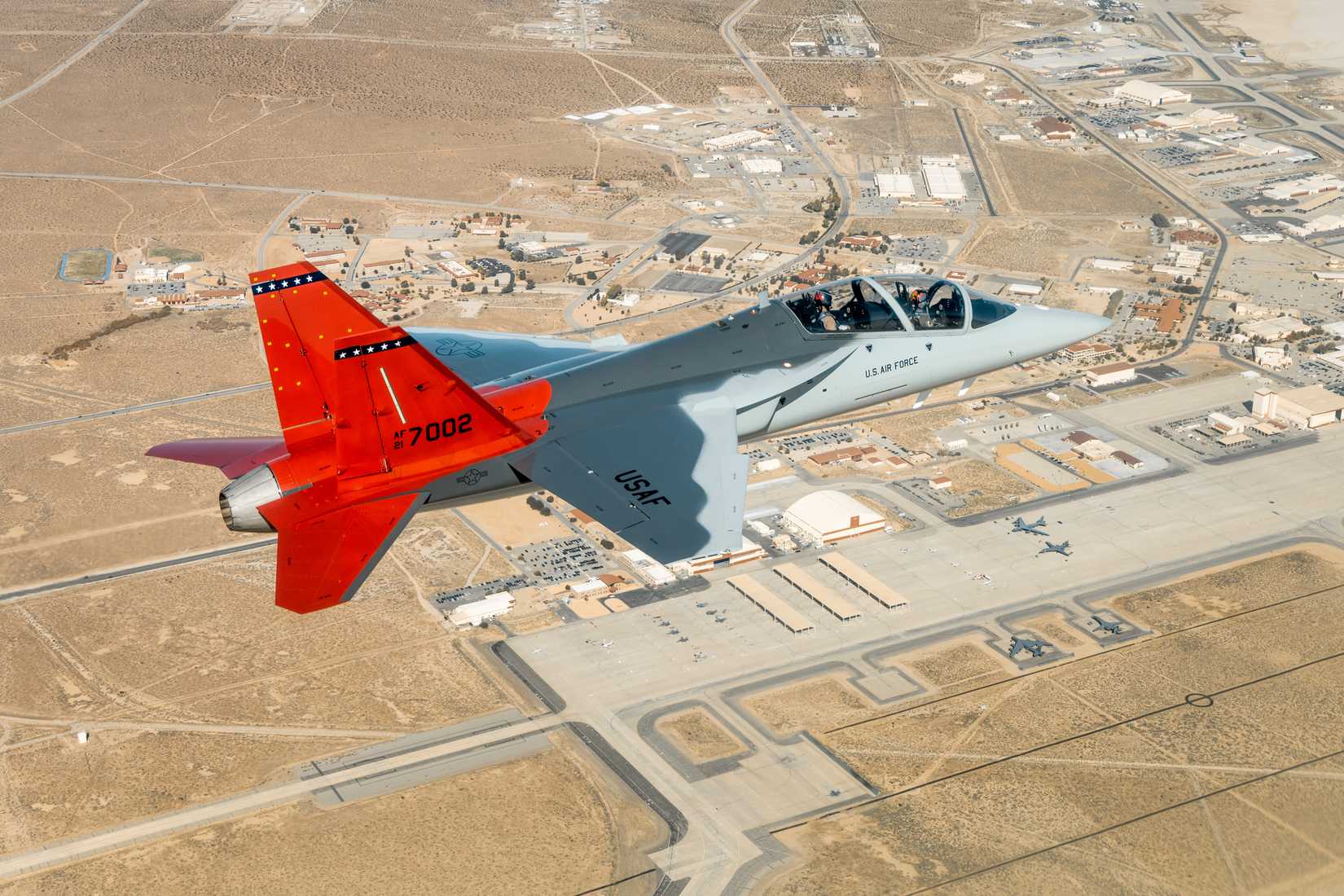 T-7A Red Hawk soars over Edwards Air Force Base