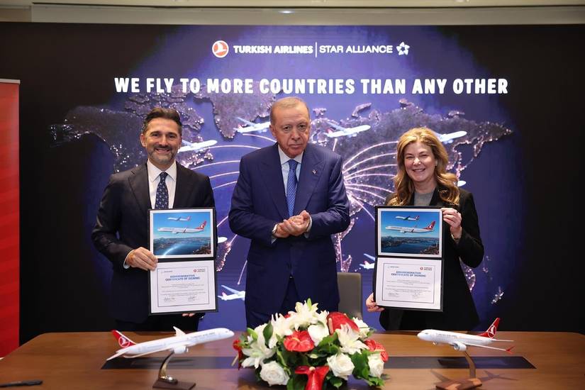 The signing of Turkish Airlines' order for up to 150 737 MAX airplanes.