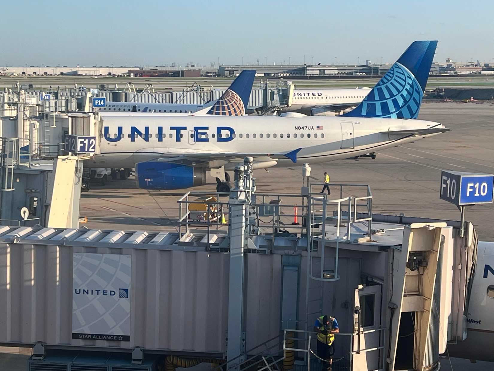 United Airlines plane at OHare Airport in Chicago