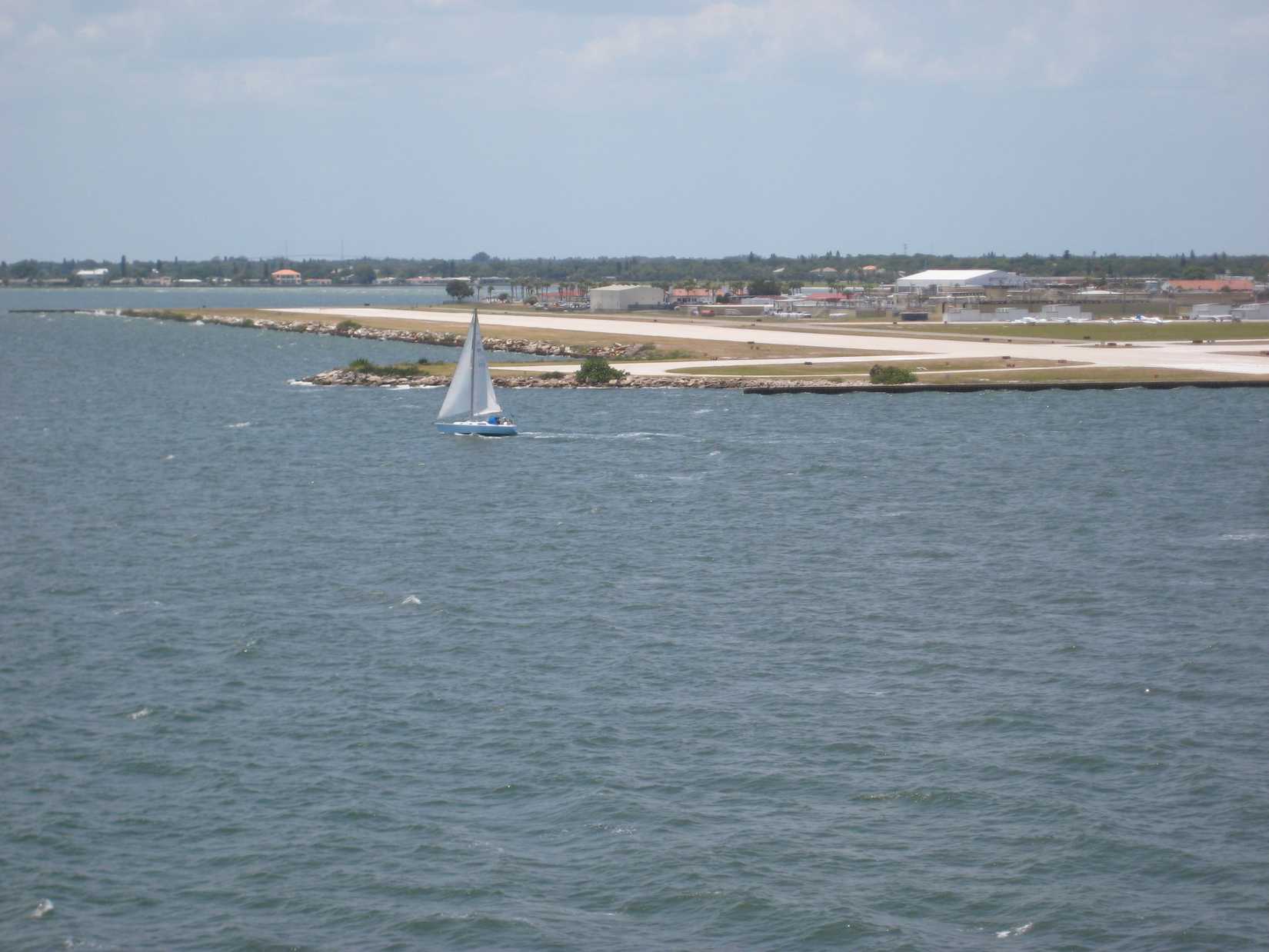 View of Albert Whitted Airport on a stormy day from The Pier