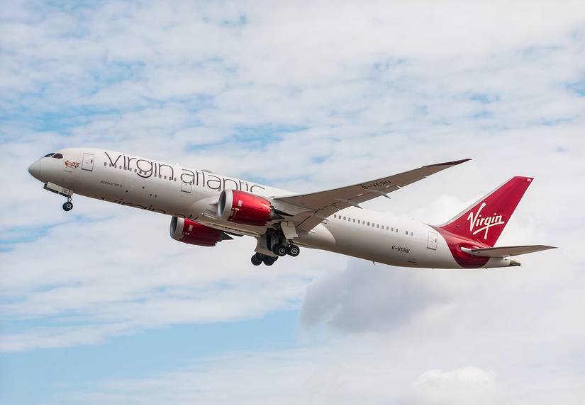 Virgin Atlantic Boeing 787-9 departing from Heathrow