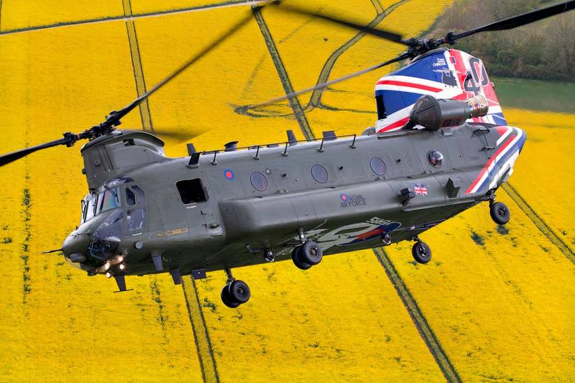 RAF Chinook helicopter celebrates 40th Anniversary with new colour scheme