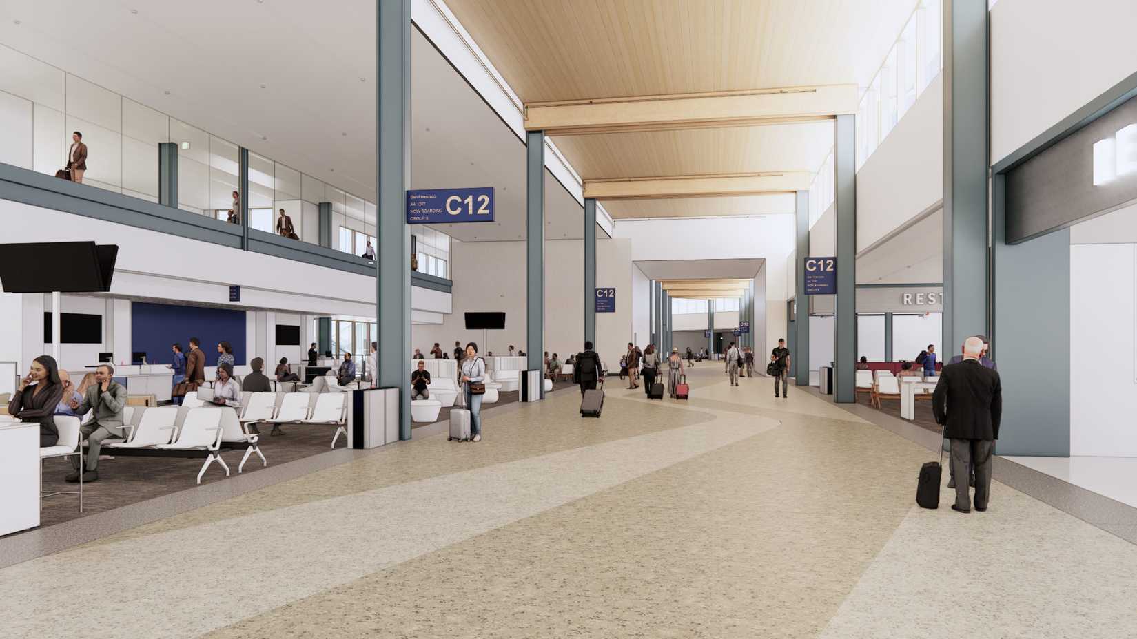 SAT Airport Terminal C Interior Rendering
