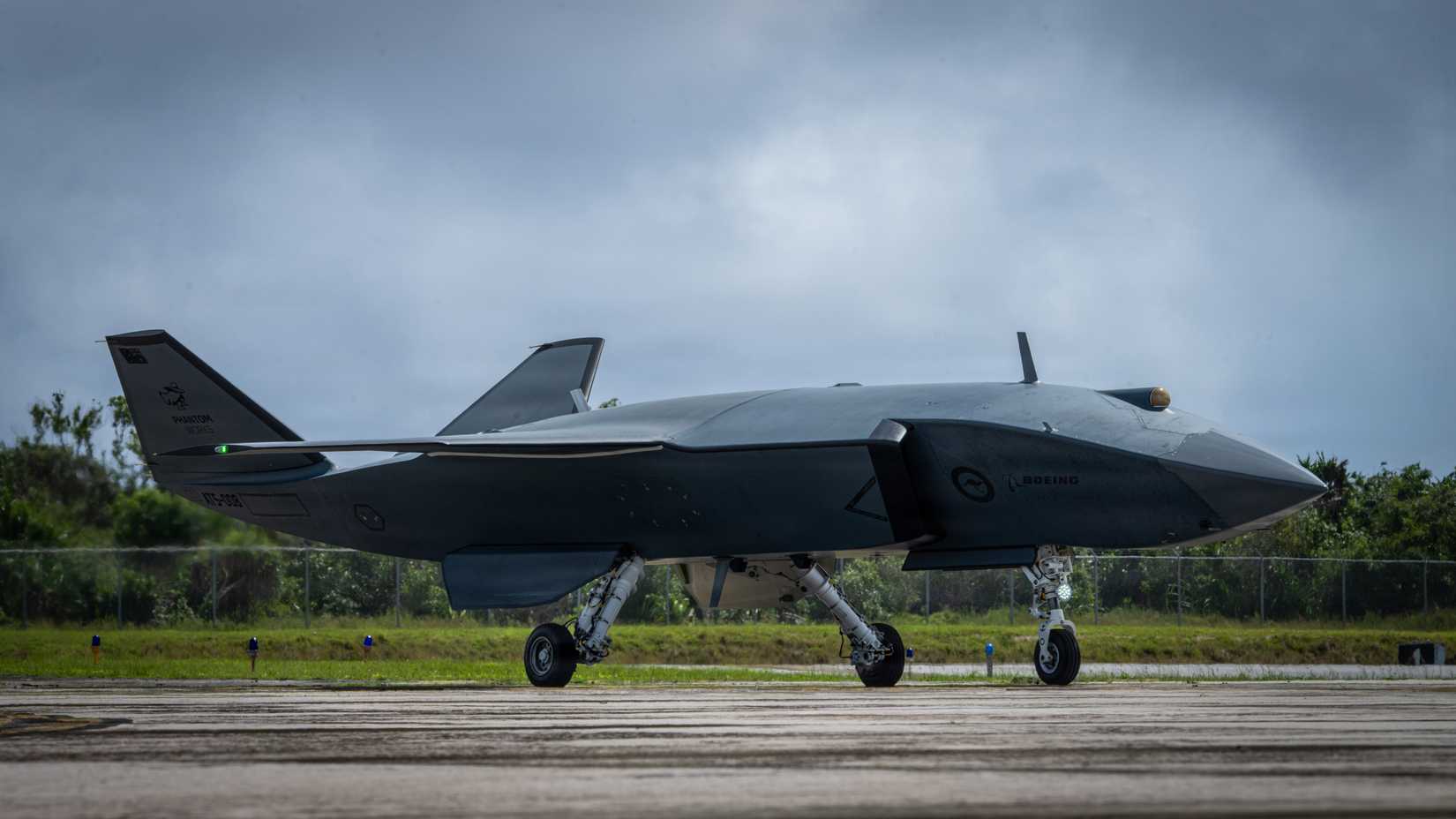 A Boeing Defence Australia’s MQ-28 Ghost Bat, a production representative test aircraft