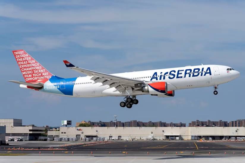Air Serbia A330-200 coming in to land
