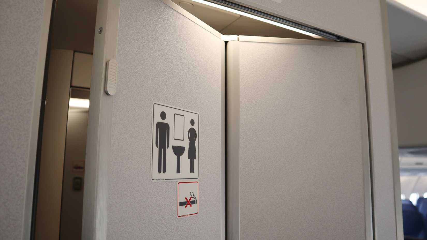 airplane lavatory door
