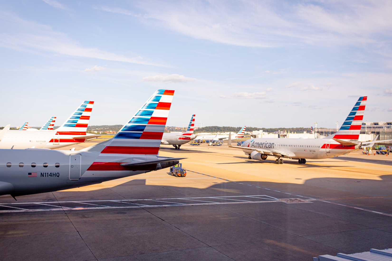 American Airlines tails parked up