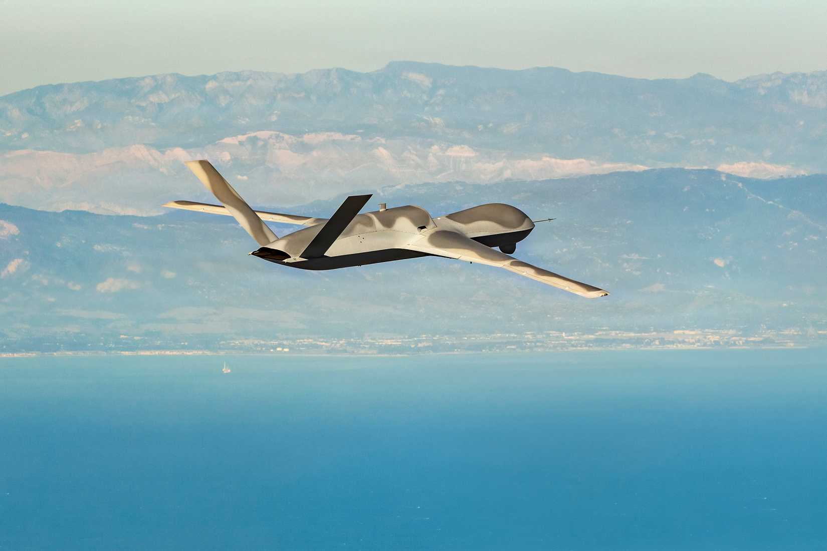 An MQ-20 Avenger surrogate aircraft demonstrates Collaborative Autonomy Mission Planning (CAMP) during Gray Flag 202