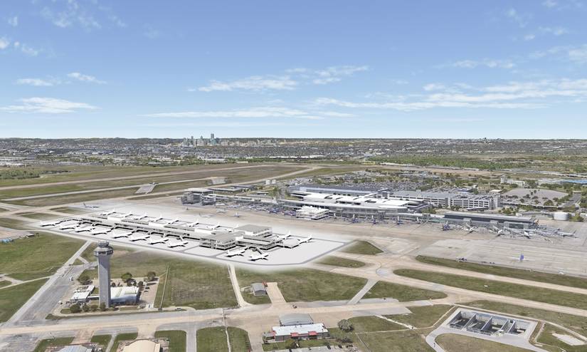 Austin-Bergstrom Airport rendering of the new midfield Concourse B