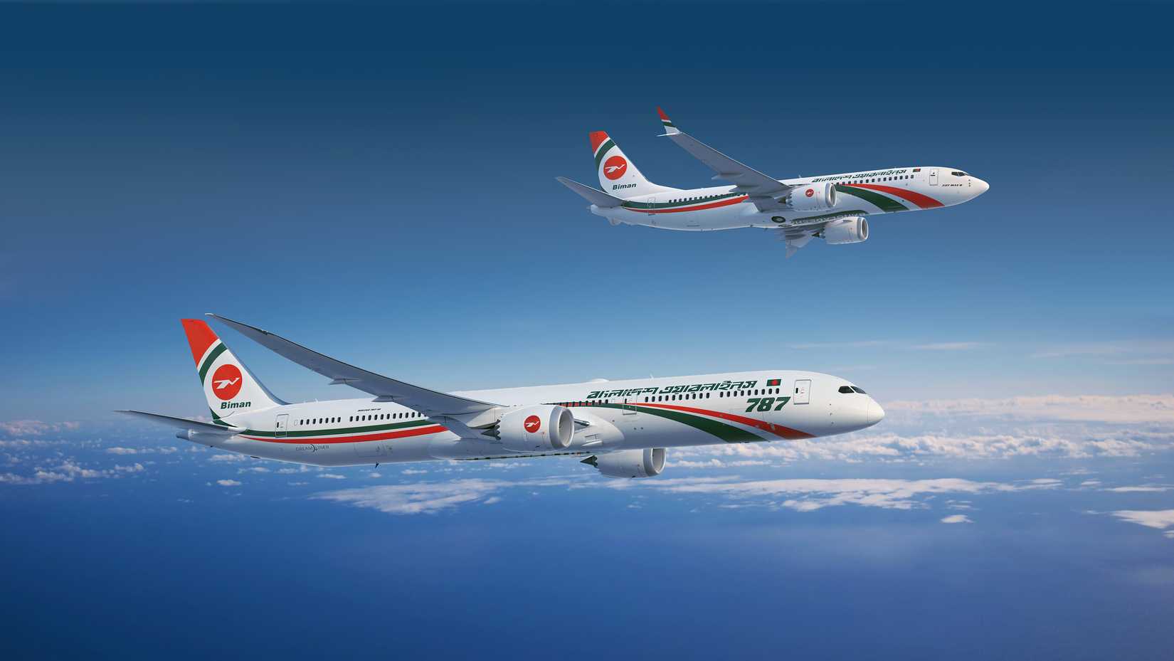 Biman Boeing 737 MAX 8 And 787-10 Rendering