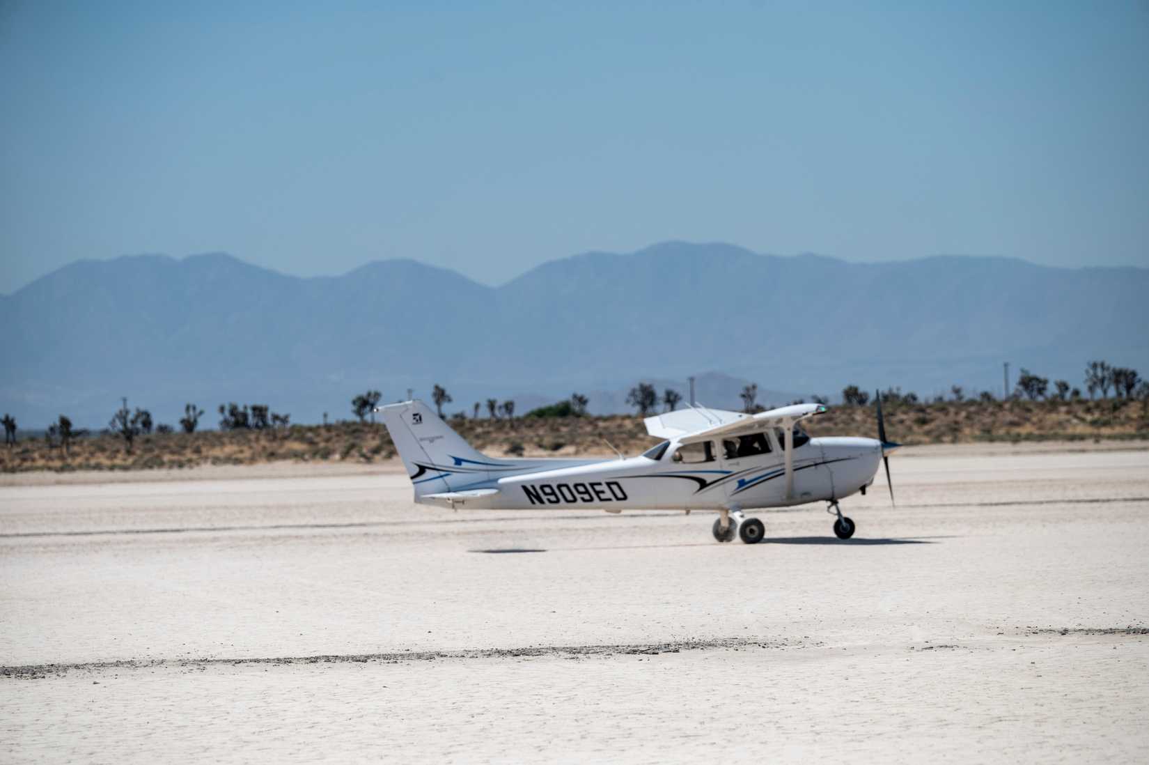 Cessna airplane from the Edwards Aero Club on Rodgers Dry Lake at Edwards AFB, California