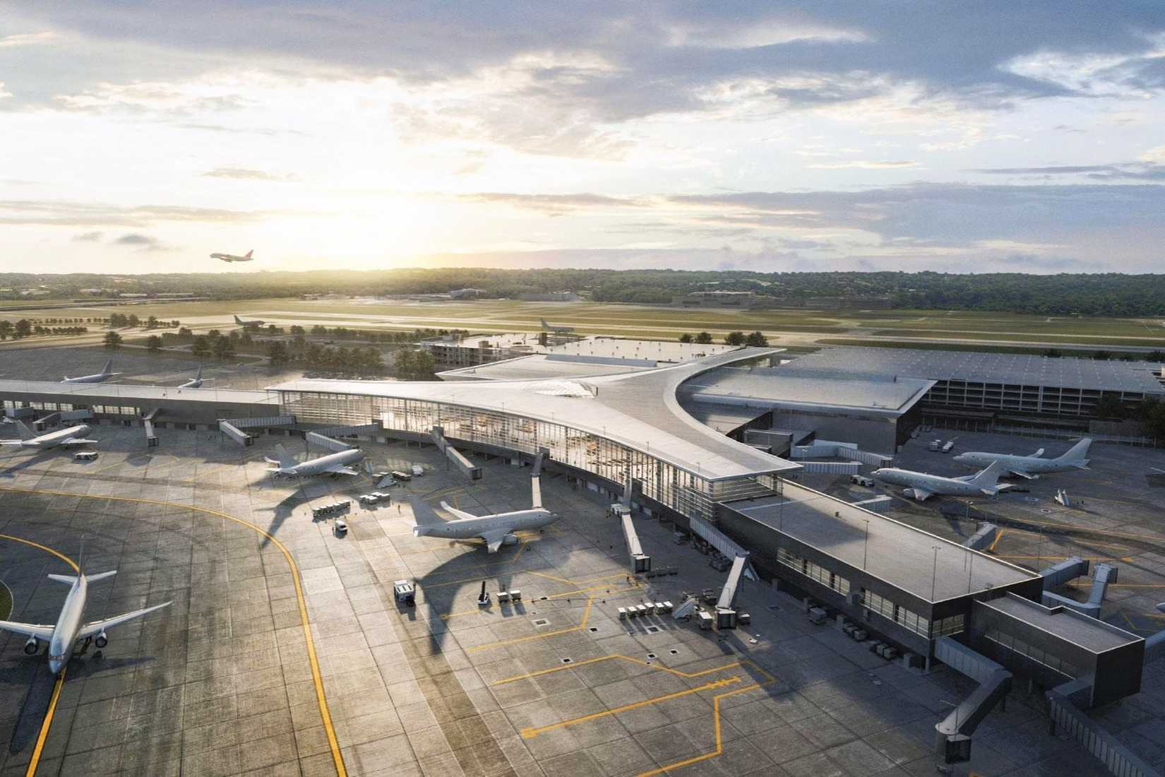 Rendering of new terminal at John Glenn Columbus International Airport (CMH)