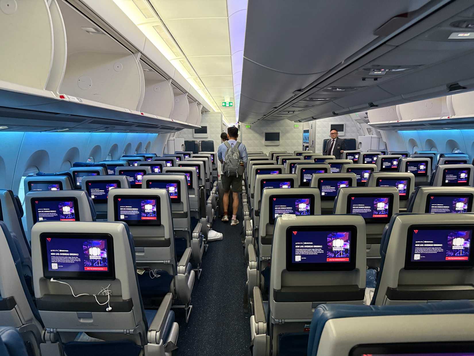 The economy class cabin of Delta Air Lines Airbus A350-900 N512DN