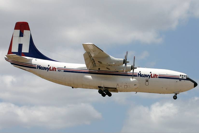 HeavyLift Cargo Airlines Short Belfast at Perth Airport
