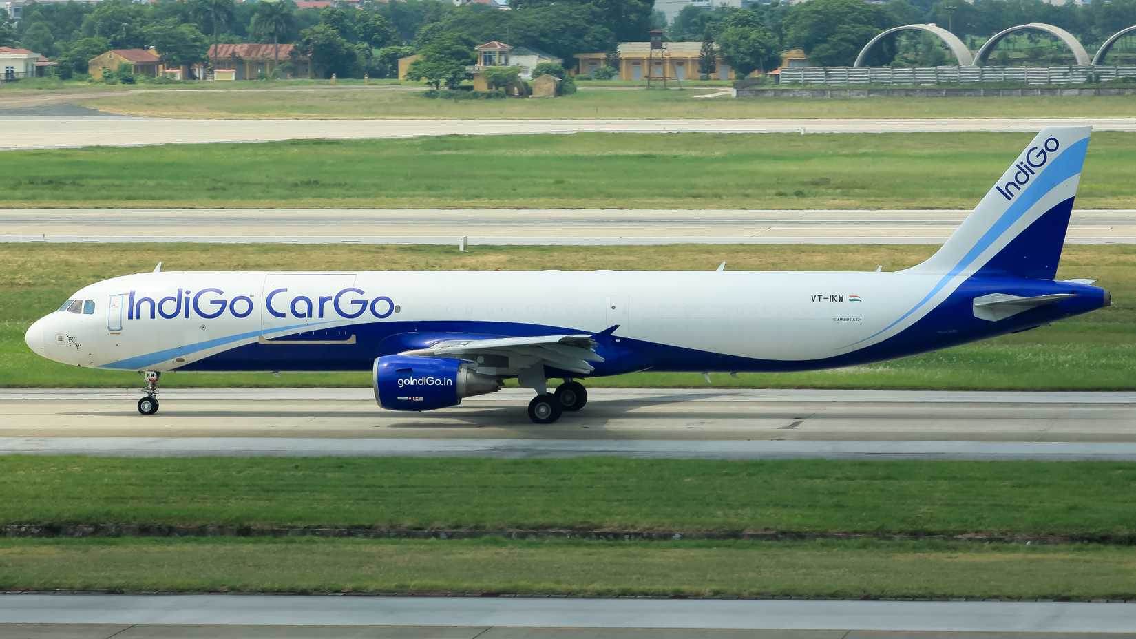 IndiGo Cargo with registration VT-IKW taxi to runway at Noi Bai international airport.