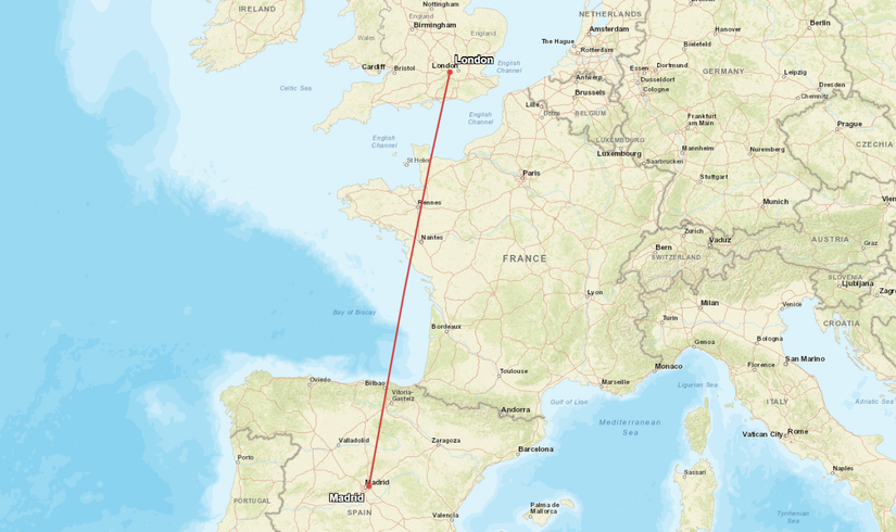 LHR MAD Route