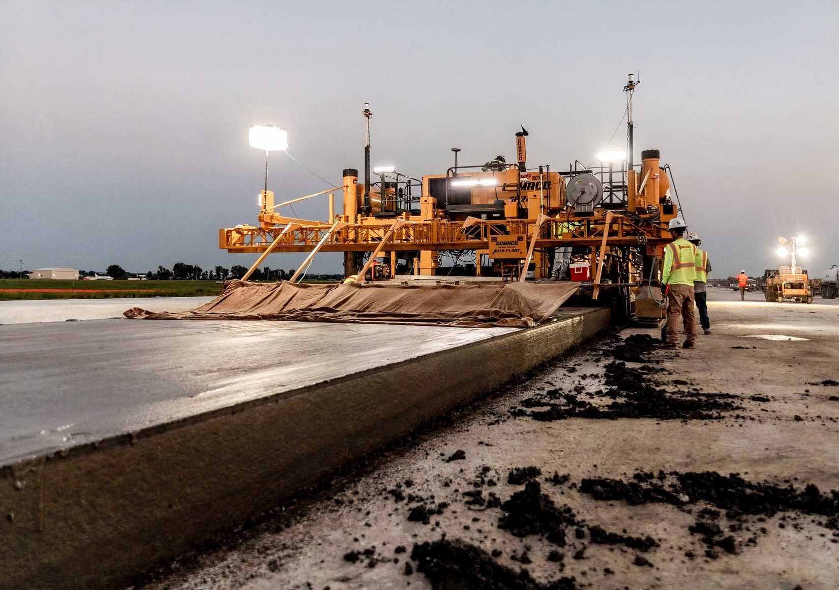 Constructors Inc. laying the new runway at Lincoln Airport.