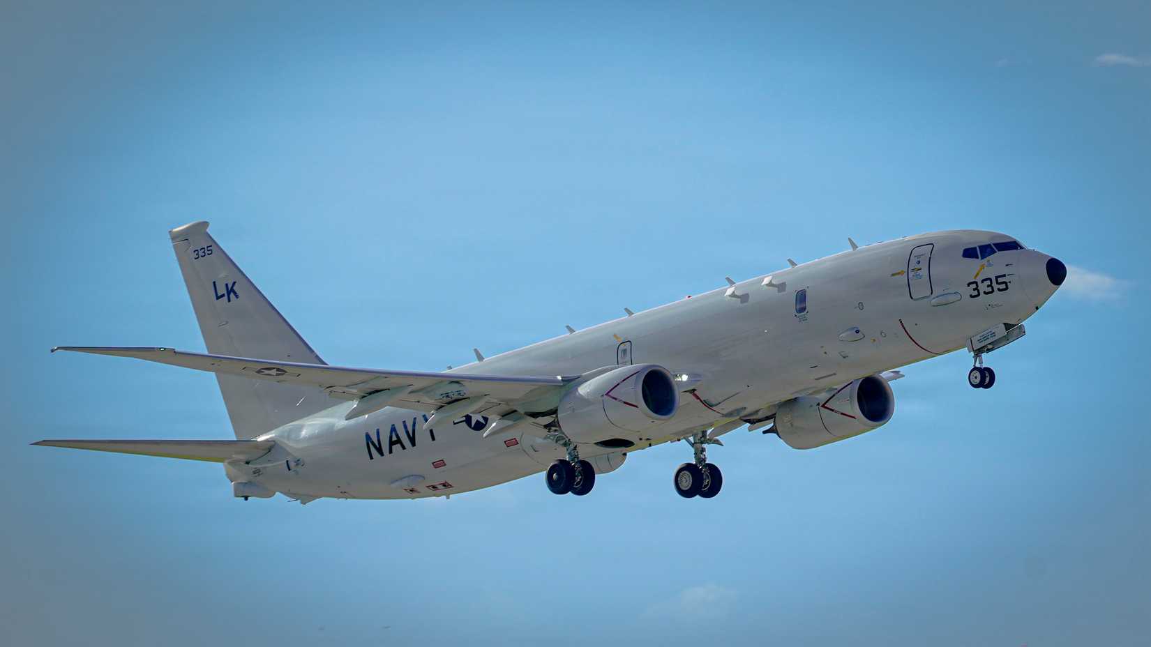 Navy P-8A Poseidon aircraft, assigned to Patrol and Reconnaissance (VP) 26, departs Andersen Air Force Base in support of VALIANT SHIELD 2026