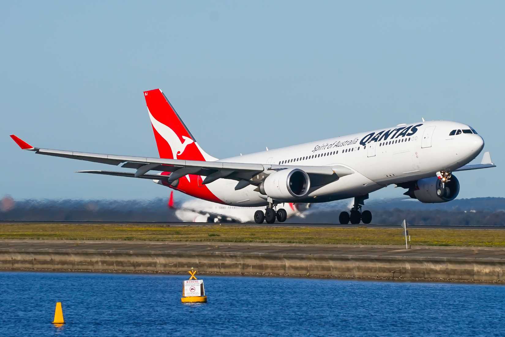 Qantas A330-200 leaving Sydney