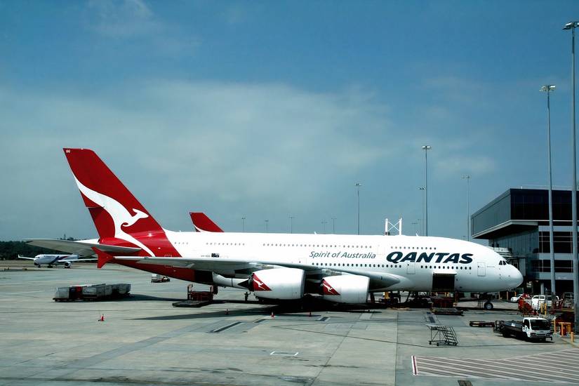 Qantas A380 on the ground in MEL