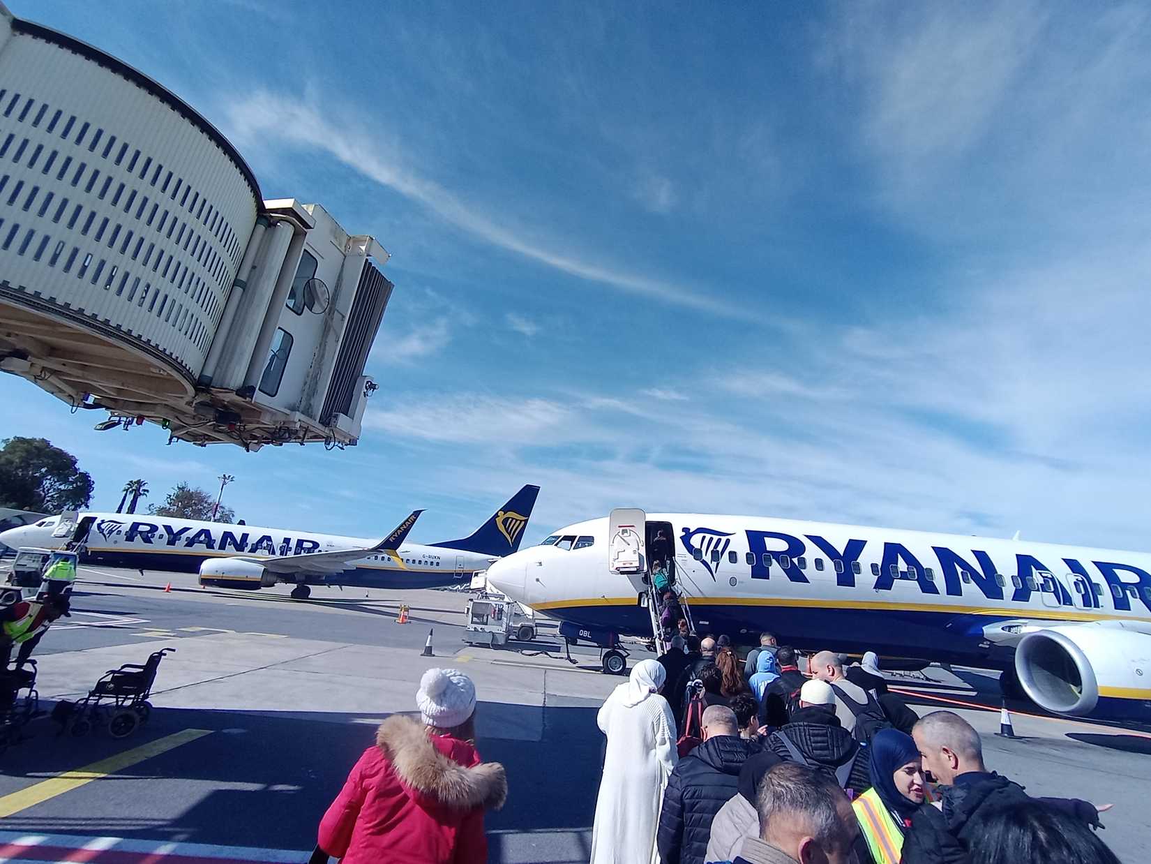 Ryanair aircraft boarding