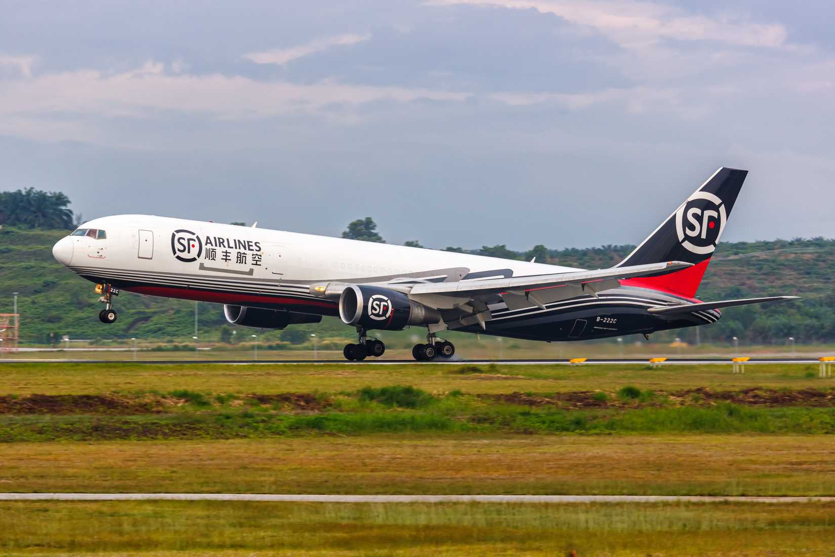 SF Airlines Boeing 767-300(ER)(BCF) airplane at Kuala Lumpur Airport in Malaysia.