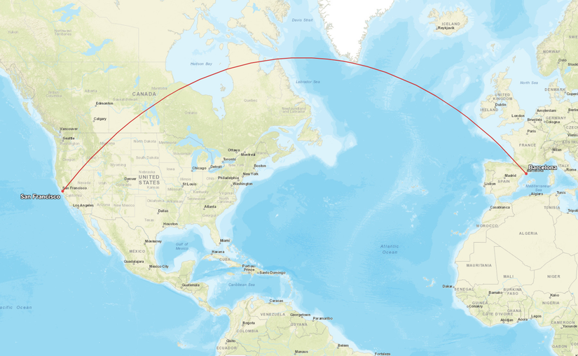 SFO BCN Route