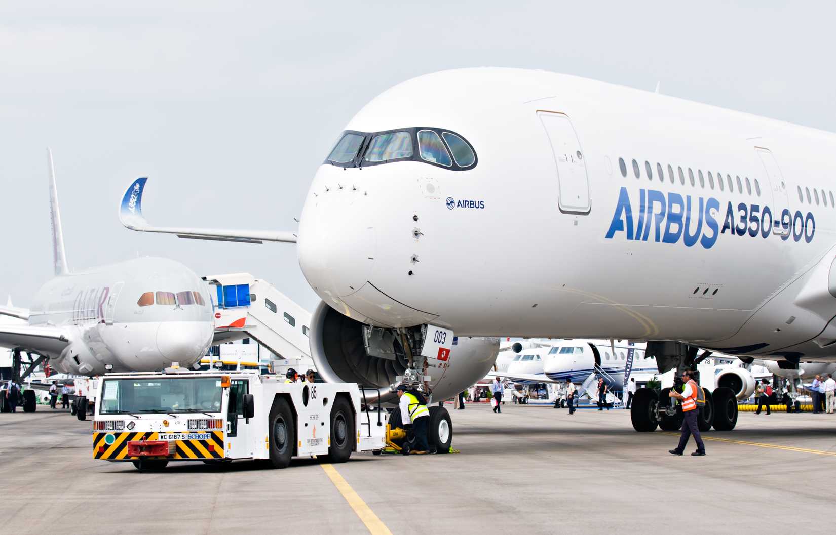 Airbus A350 And Boeing 787 Parked