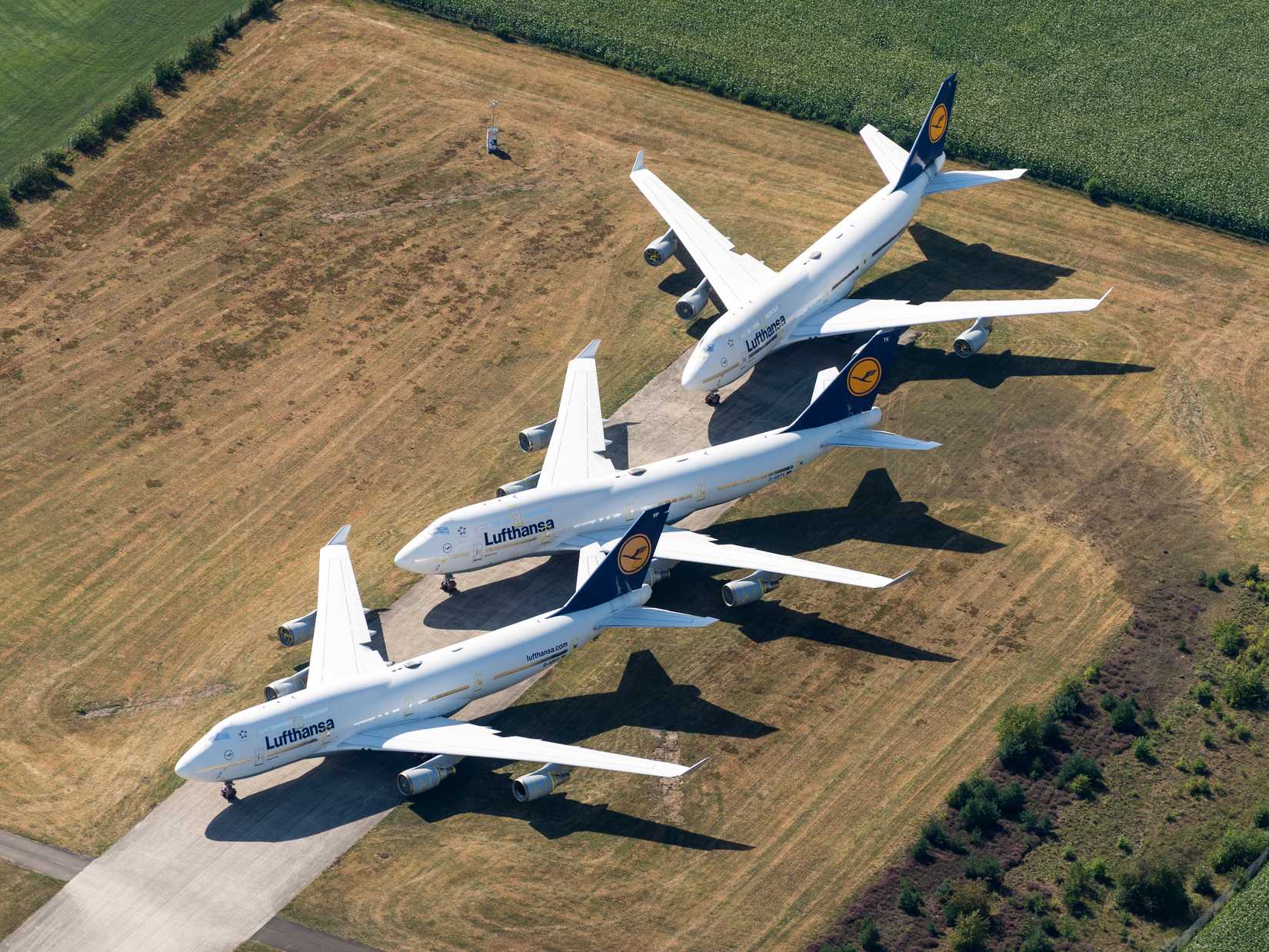 Lufthansa Boeing 747 aircraft at Twente Airport 