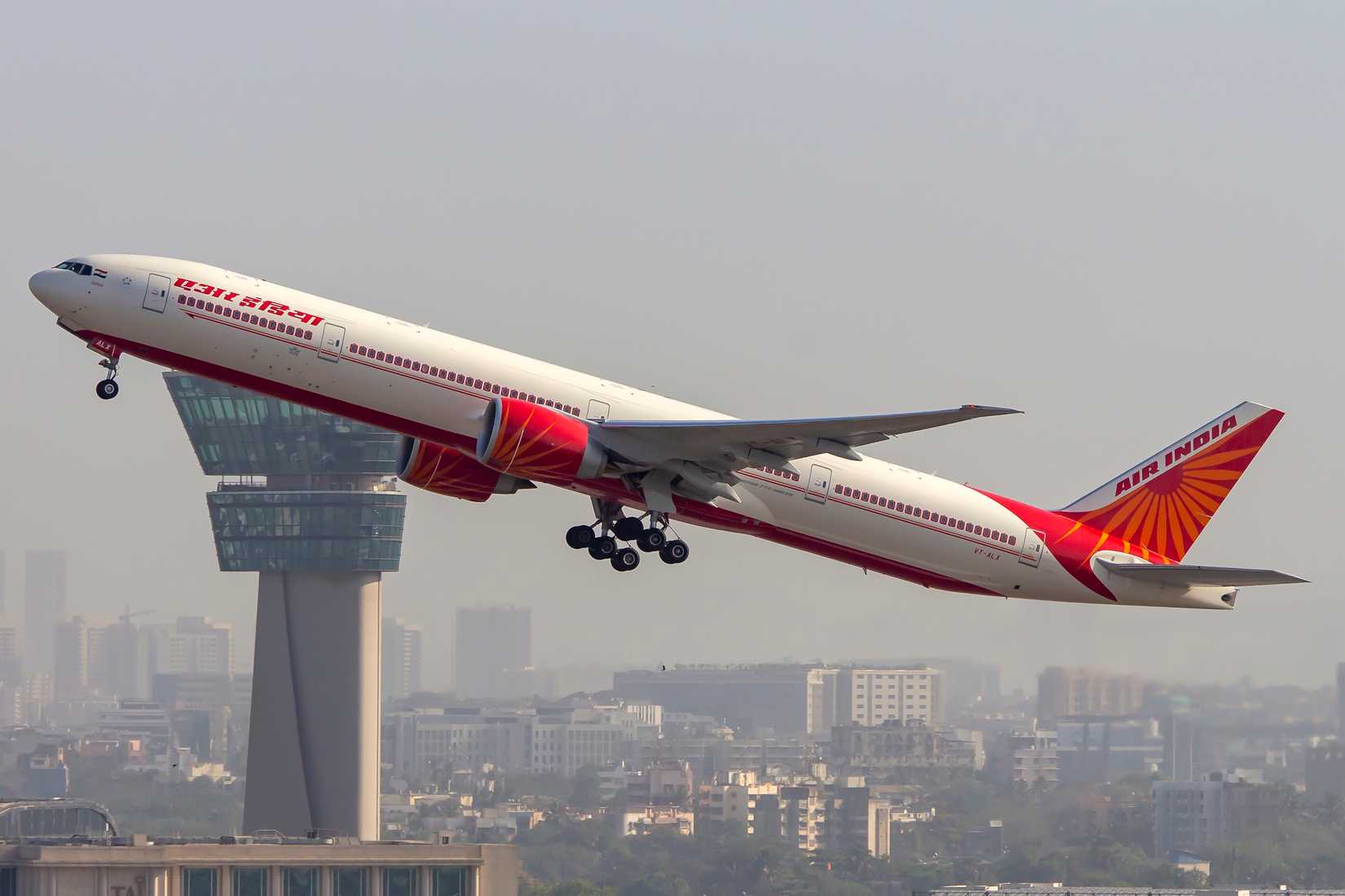 Air India Boeing 777-300ER departing Mumbai International Airport