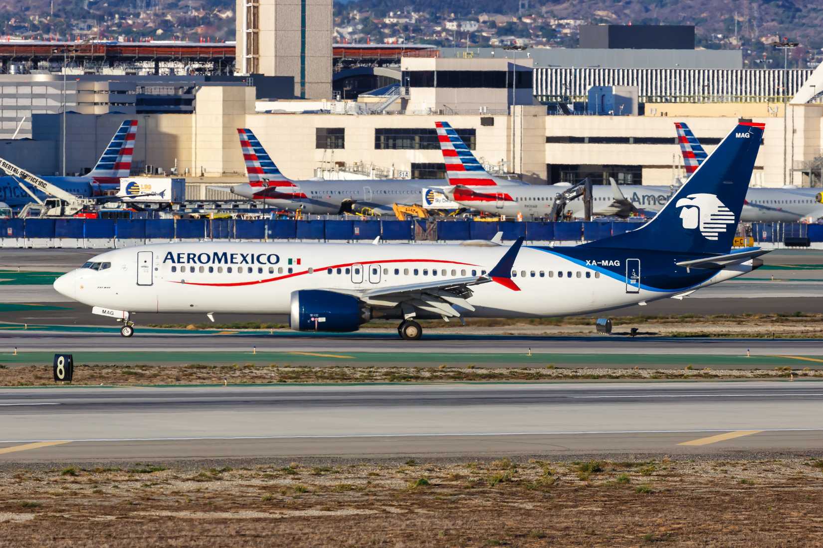 Aeromexico Boeing 737 MAX 8 at Los Angeles airport