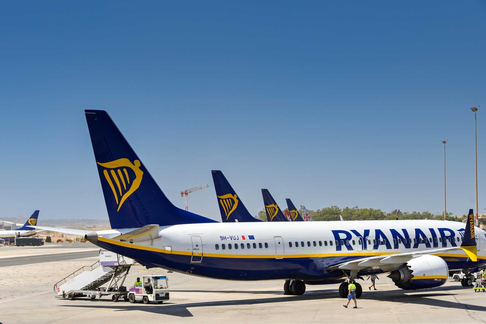 Ryanair Boeing 737 aircraft parked at the airport 