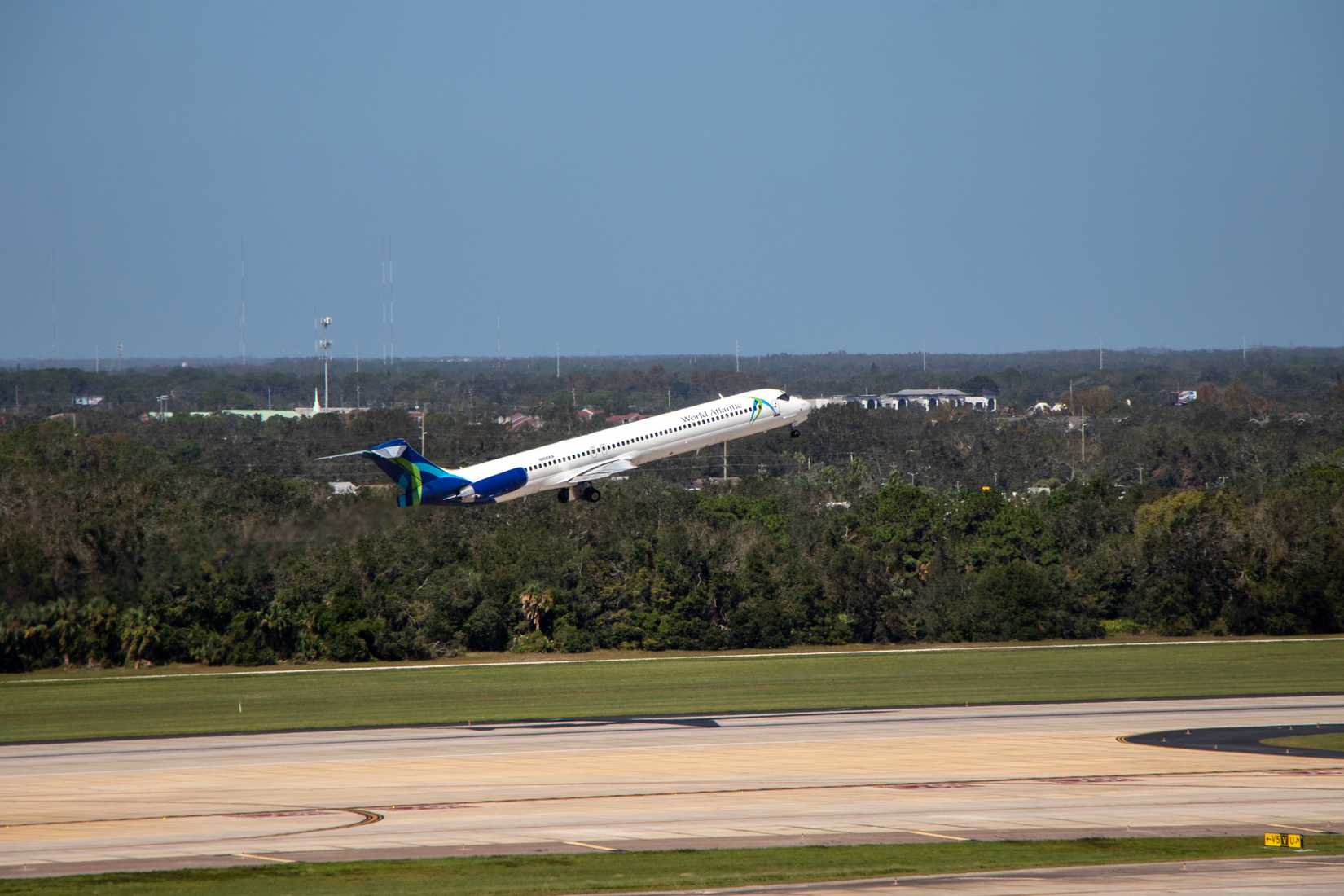 A World Atlantic Airways MD-80 taking off