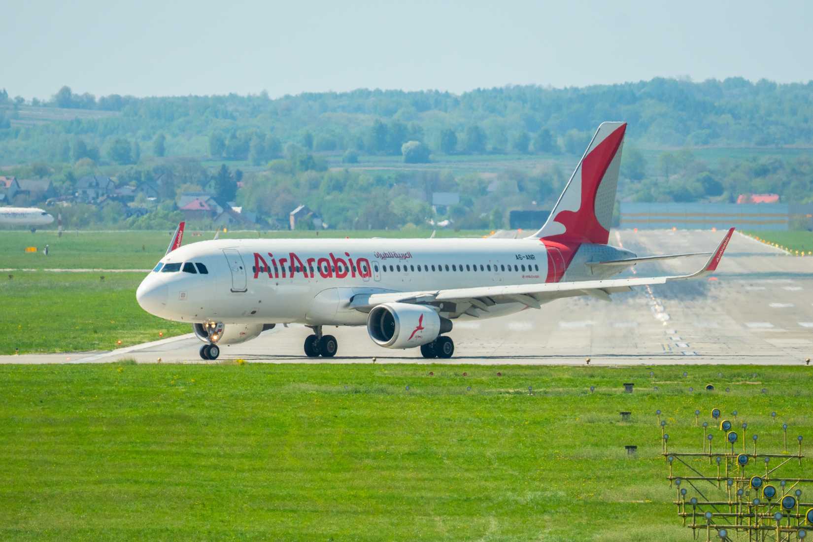 Air Arabia A320neo taxiing at Krakow