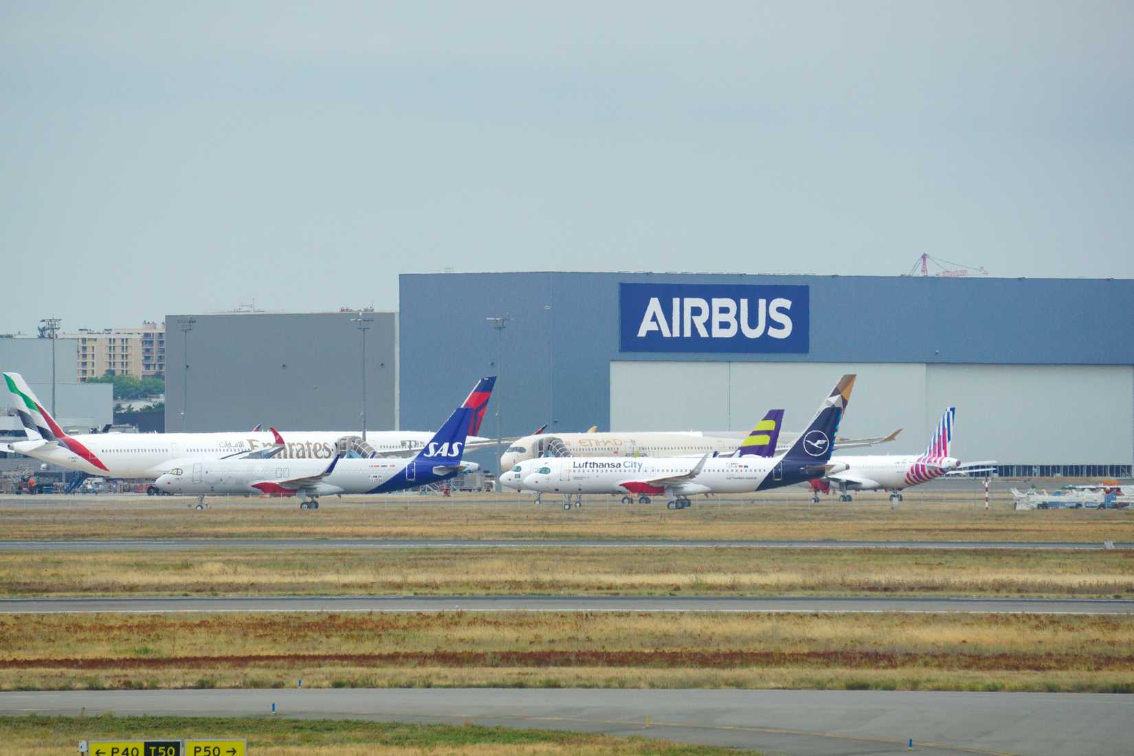 Airbus Jets Outside Factory