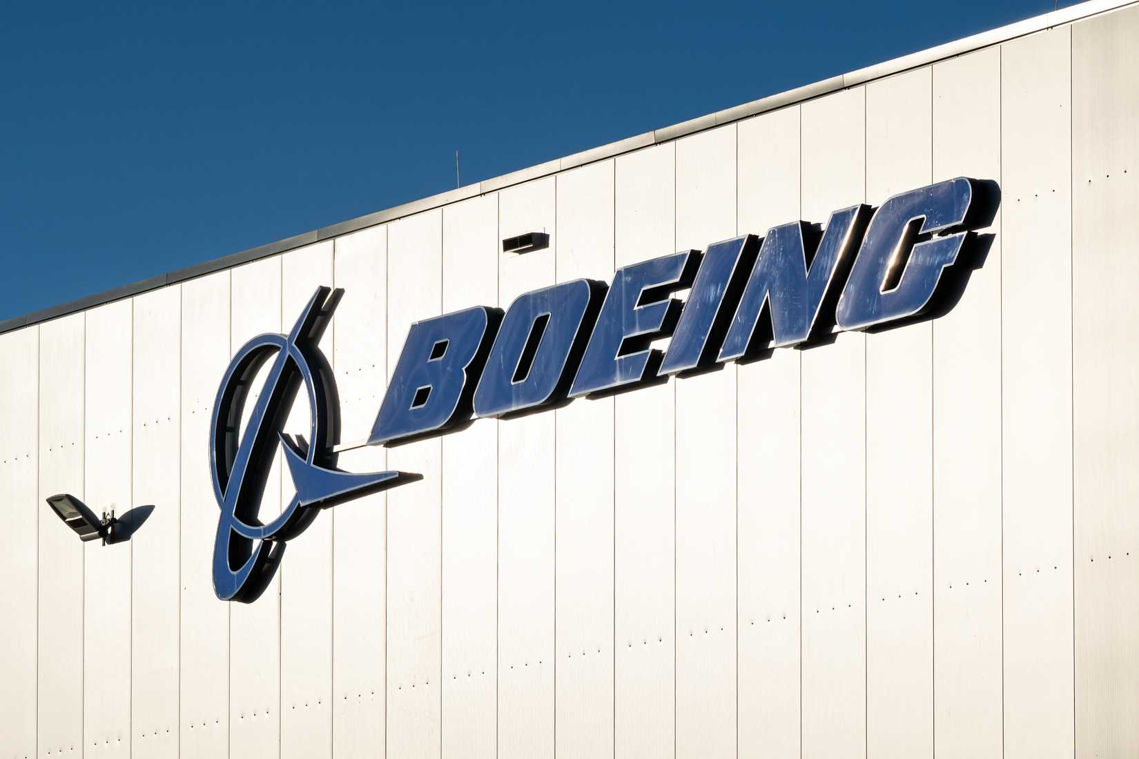 Boeing logo on building