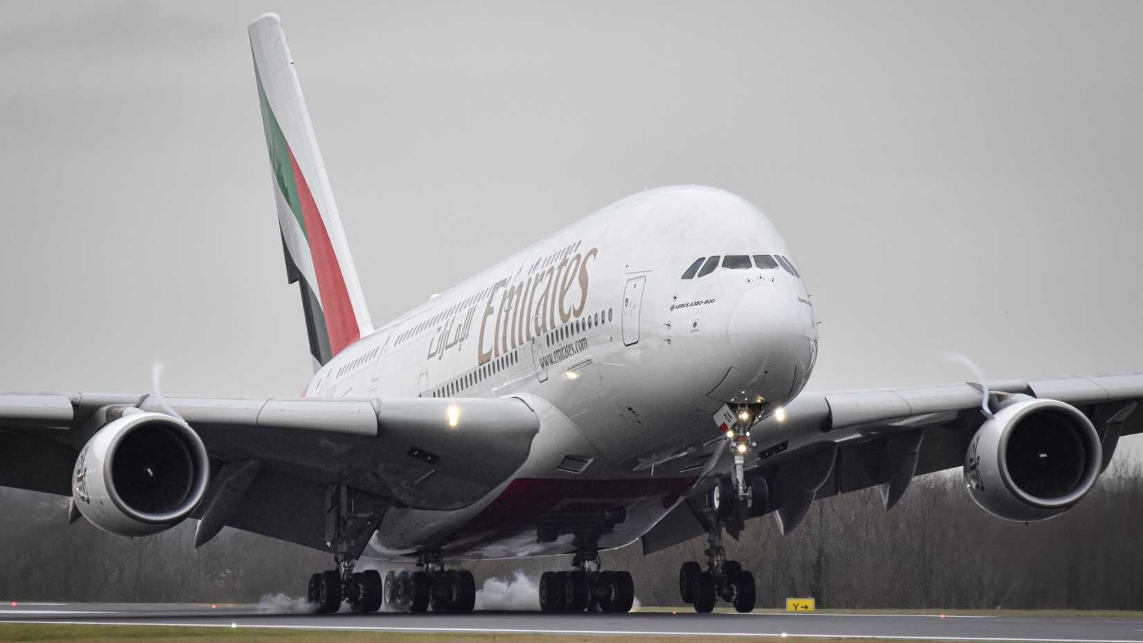 Emirates Airbus A380 Landing