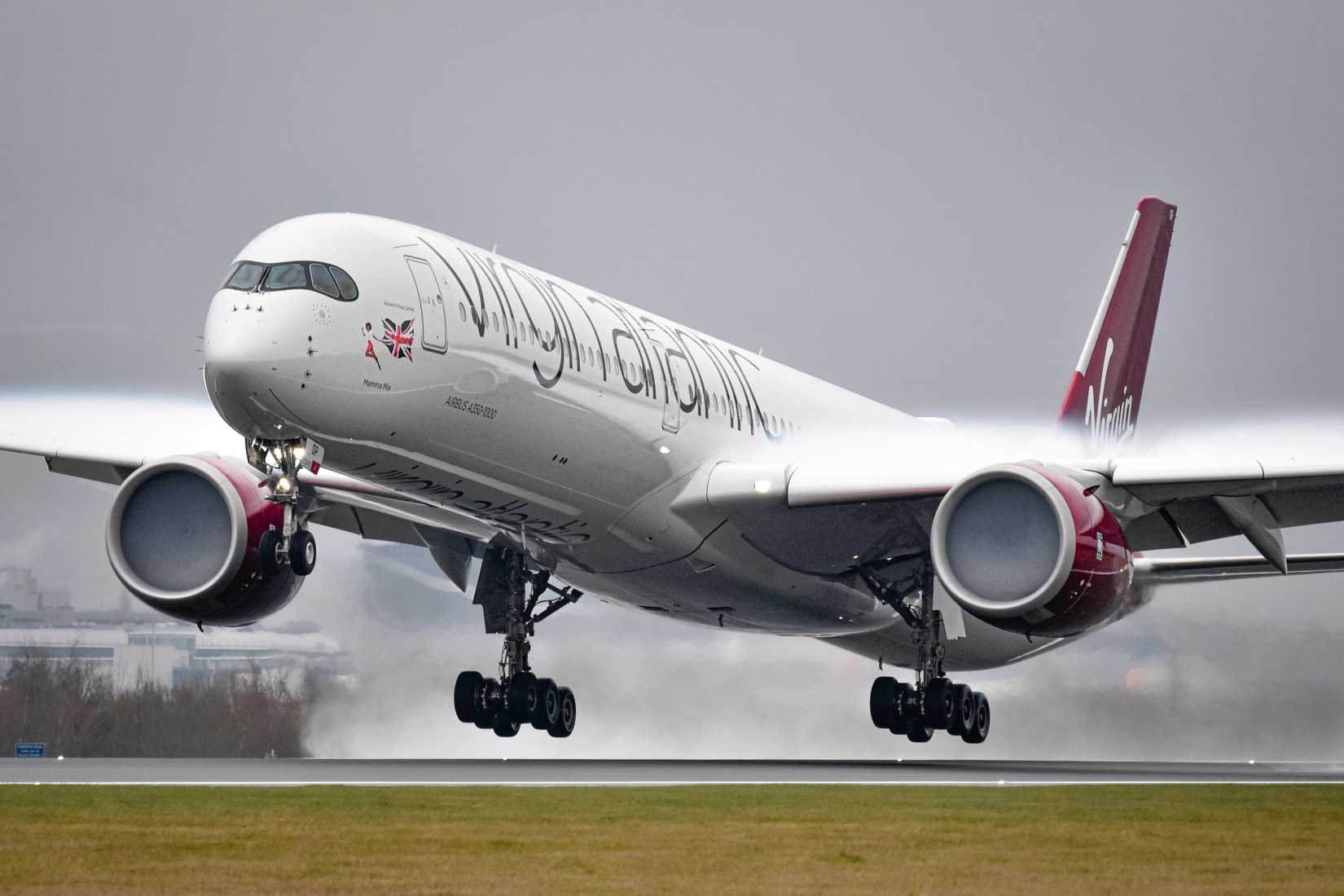 Virgin Atlantic Airbus A350-1000 departing MAN