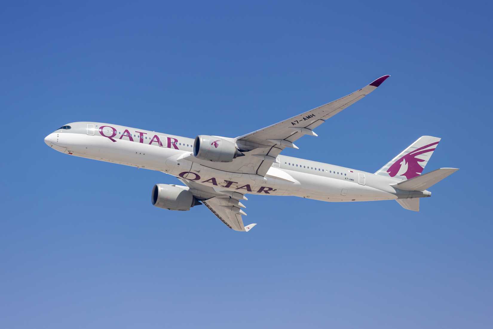 Qatar Airways Airbus A350-900 In Flight