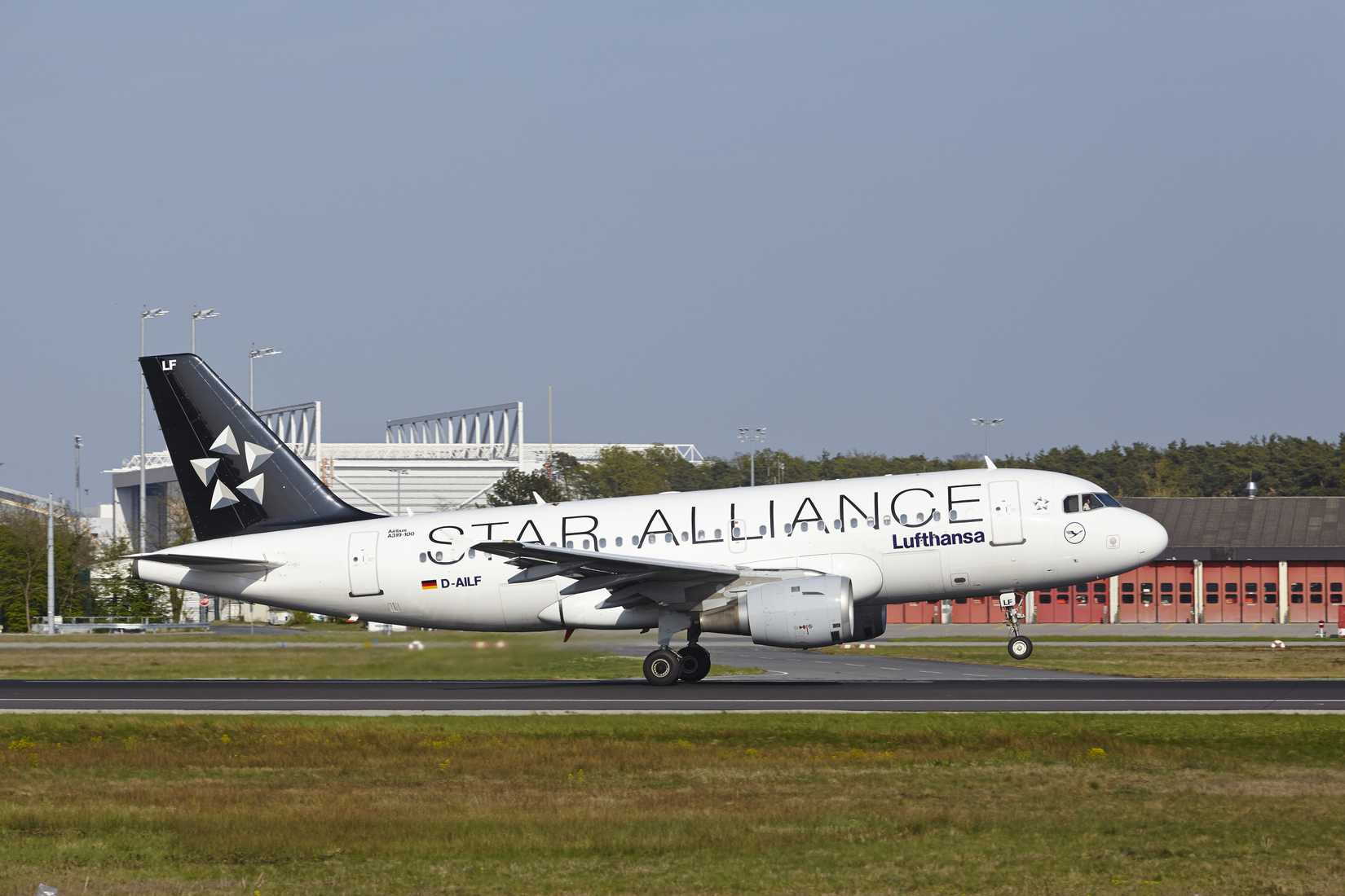 Lufthansa Airbus A319 in Star Alliance livery taking off 