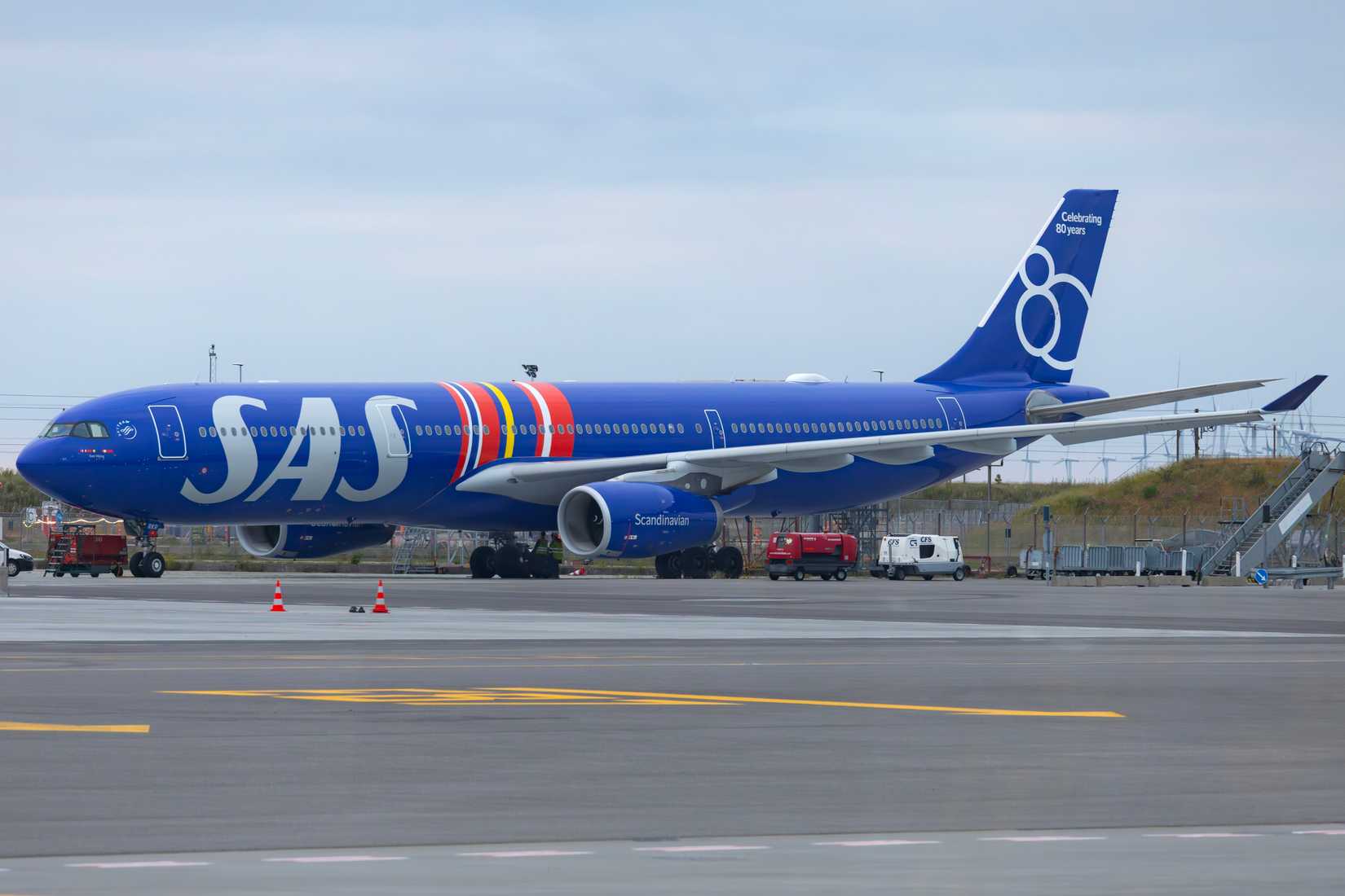 SAS Airbus A330-300 on the ground