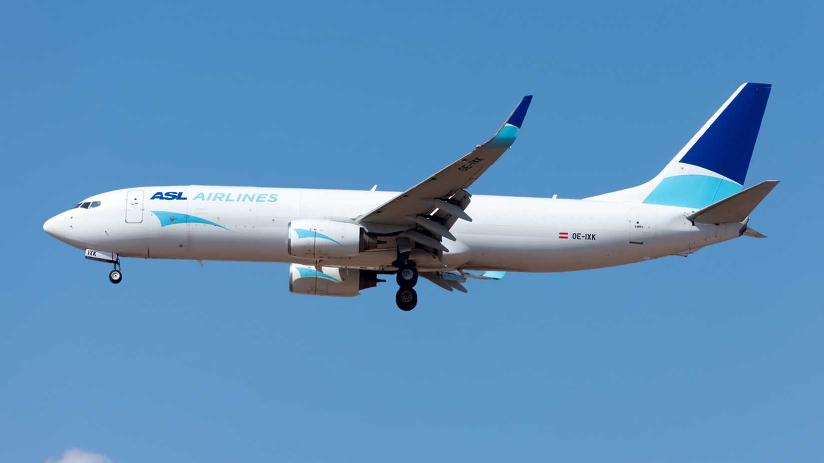 SL Airlines Boeing 737-800BCF OE-IXK Seen landing at Tel Aviv Ben Gurion Airport.