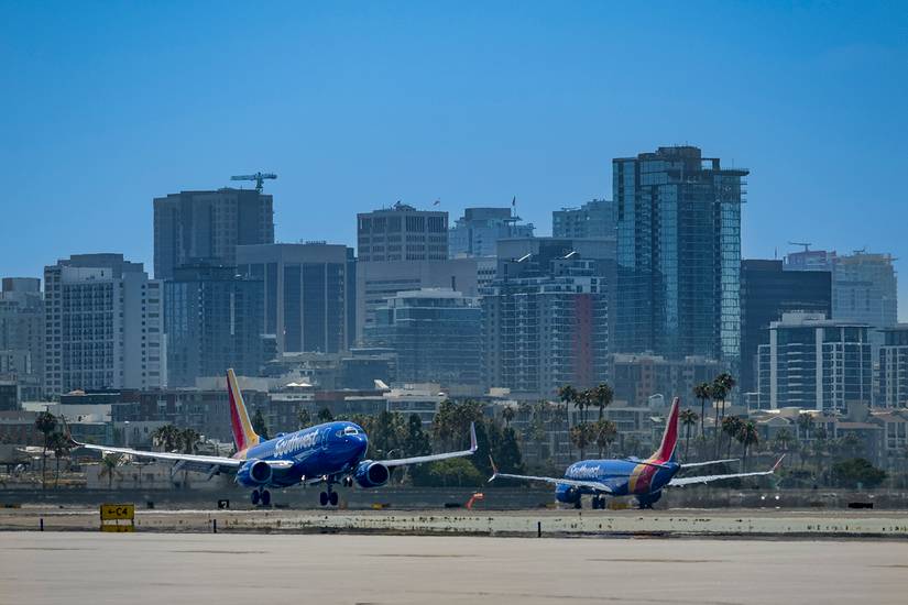 Southwest Airlines Boeing 737 jets operating at San Diego airport