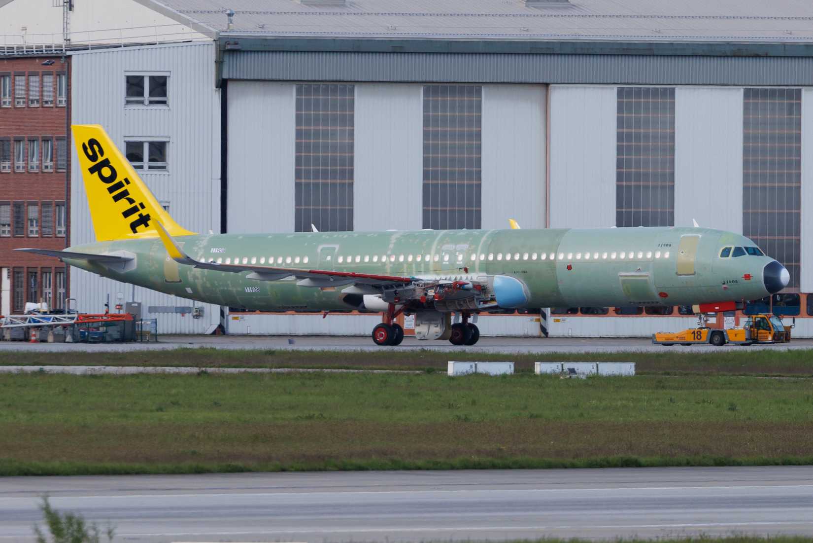 Spirit Airlines (NK NKS) at Hamburg Finkenwerder (EDHI XFW) with an Airbus A321