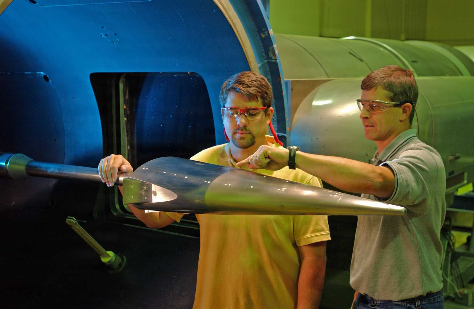 Test engineers at AEDC Hypervelocity Wind Tunnel 9 in White Oak, Md