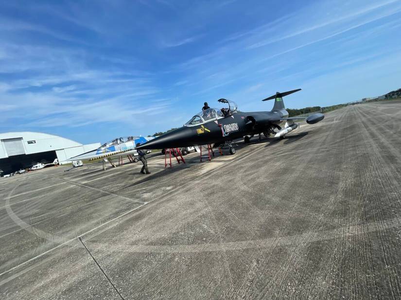 Two Starfighters Space F-104s prepapring for a test flight.