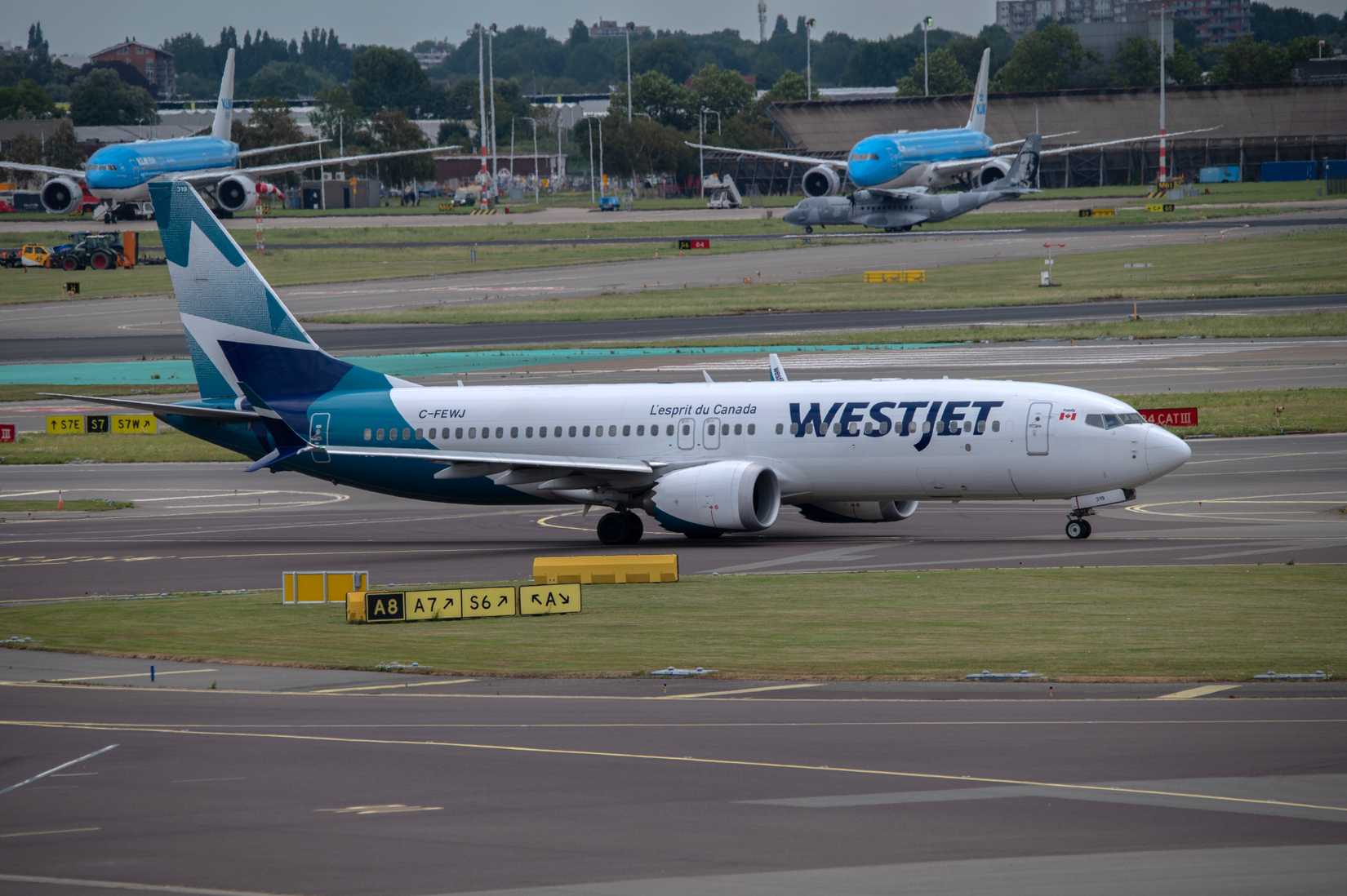 WestJet Boeing 737 MAX 8 aircraft taxi